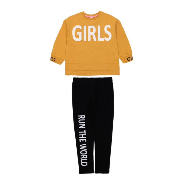 картинка ЧЗ Комплект для девочки (Толстовка, лосины) 5-8лет BONITO KIDS/OP1239(ЧЗ)/уп.4шт./меш.144шт. от BonitoKids