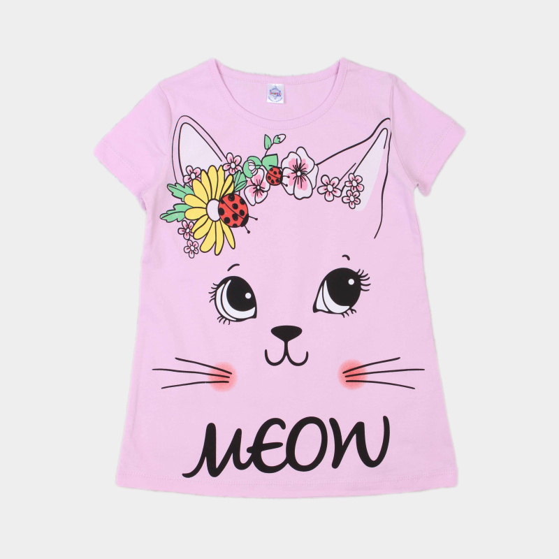 картинка БГ_ЧЗ Ночная сорочка для девочки 3-7 лет 100% хлопок BONITO KIDS/SS6009(03-23)(ЧЗ)/уп.5шт./меш.700шт. от BonitoKids