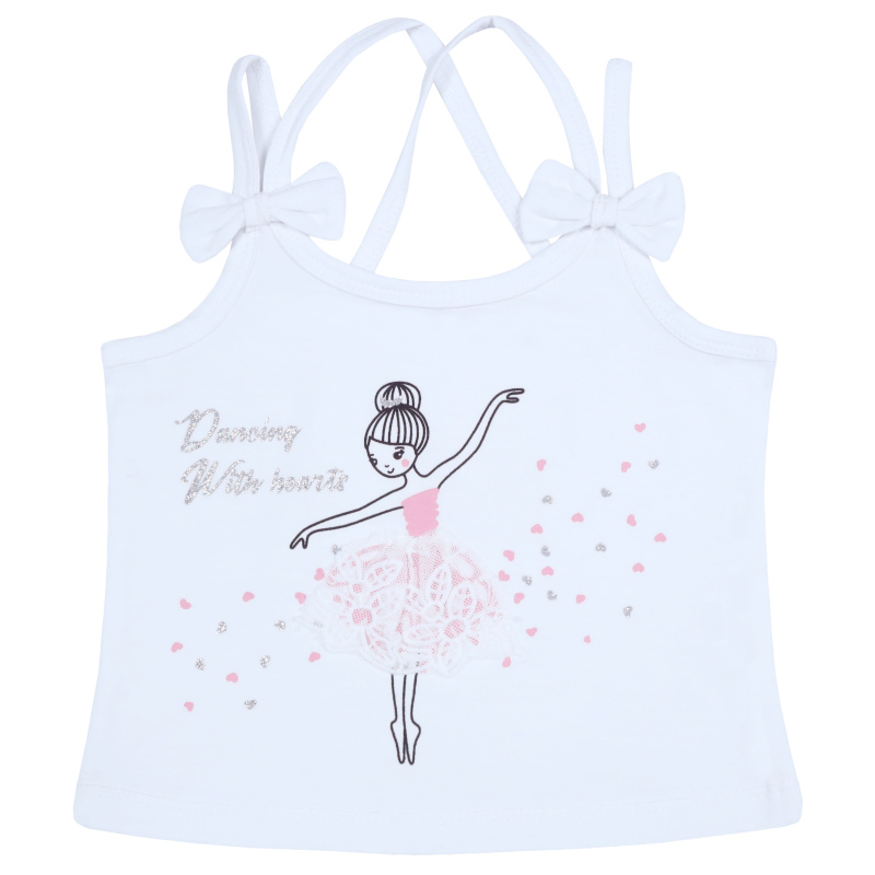 картинка ЧЗ Майка для девочки 3-7 лет 92% хлопок, 8% лайкра BONITO KIDS/BK1592M(ЧЗ)/уп.5шт./меш.1250шт. от BonitoKids