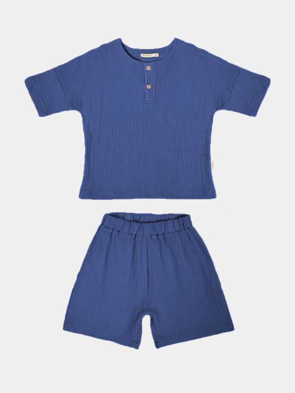 картинка ЧЗ Комплект для мальчика (футболка и шорты) 6-9 лет 100% хлопок BONITO KIDS/OP1938(ЧЗ)/уп.4шт./меш. 200 шт. от BonitoKids