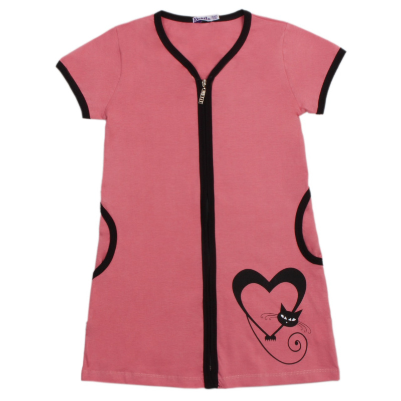 картинка БГ_ЧЗ Халат для девочки 8-12 лет 100% хлопок BONITO KIDS/OP1396(ЧЗ)/уп.5 шт./меш.300шт. от BonitoKids