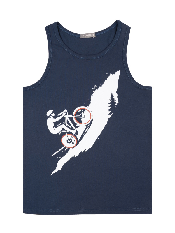 картинка БГ_ЧЗ Майка для мальчика 8-12 лет 95% хлопок, 5% лайкра BONITO KIDS/BK1620M(2026)(ЧЗ)/уп.5шт./меш.600шт. от BonitoKids