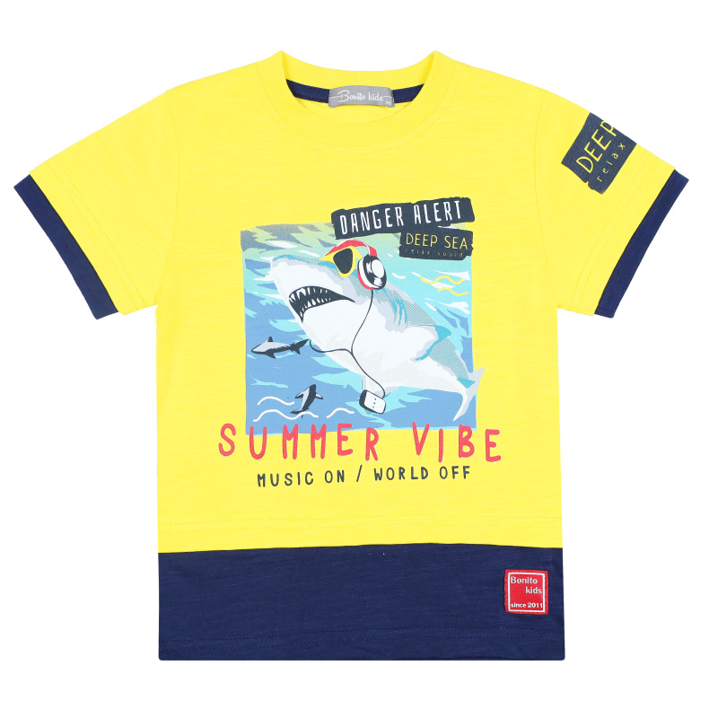 картинка ЧЗ Футболка для мальчика 3-7 лет 100% хлопок BONITO KIDS/BK1664F(ЧЗ)/уп.5шт./меш.650шт. от BonitoKids