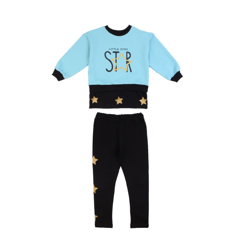 картинка ЧЗ Комплект для девочки (свитшот и лосины) 3-7 лет BONITO KIDS/OP1233(ЧЗ)/уп.5шт./меш.180шт. от BonitoKids