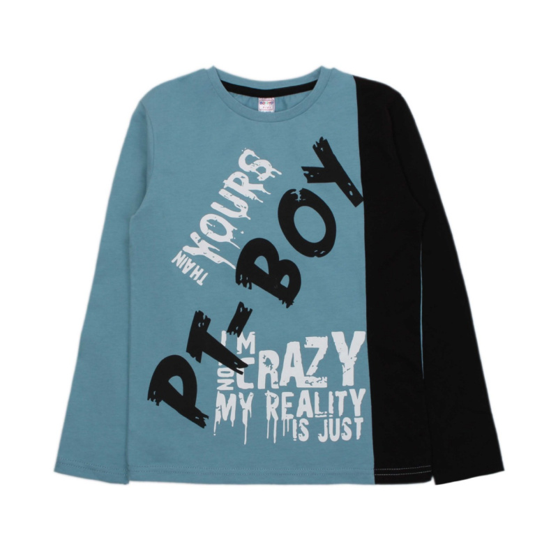 картинка ЧЗ Футболка с длинным рукавом для мальчика 8-12 лет. BONITO KIDS/OP1097(ЧЗ)/уп.5шт./меш.360шт. от BonitoKids