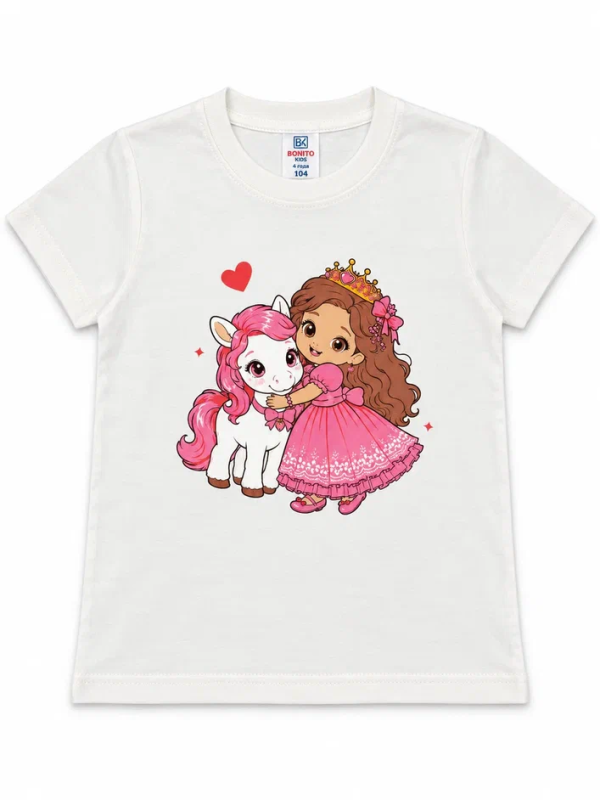картинка КГ Футболка для девочки, 1,5-4 лет, 100% хлопок, BONITO KIDS/BK0001D26/уп.4шт./меш.800шт. от BonitoKids