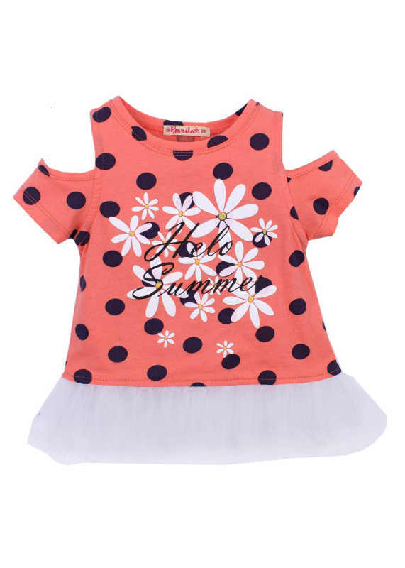 картинка ЧЗ Футболка для девочки 1-4 лет 100% хлопок BONITO KIDS/BK1279K(ЧЗ)/уп.4шт./меш.800шт. от BonitoKids