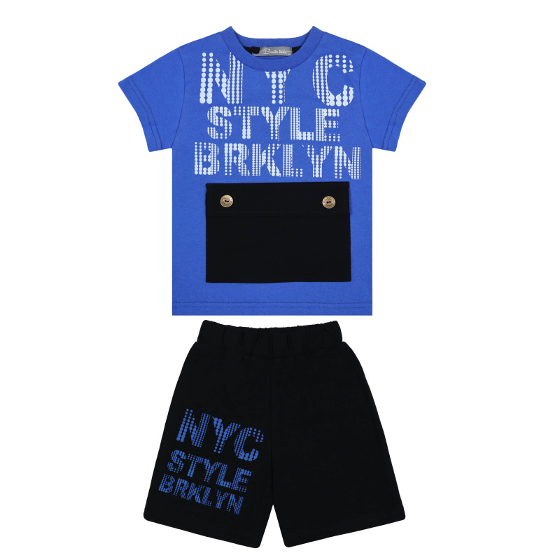 картинка ЧЗ Комплект для мальчика (футболка и шорты) 3-7 лет BONITO KIDS/BK1626KP(ЧЗ)/уп.5шт./меш.275шт. от BonitoKids