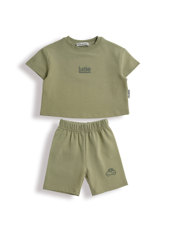 картинка БГ_ЧЗ Комплект для мальчиков (футболка и шорты) 74-92 см 95% хлопок, 5% лайкра BONITO KIDS/SS6149(92ЧЗ)/уп.4шт./меш.336 шт. от BonitoKids