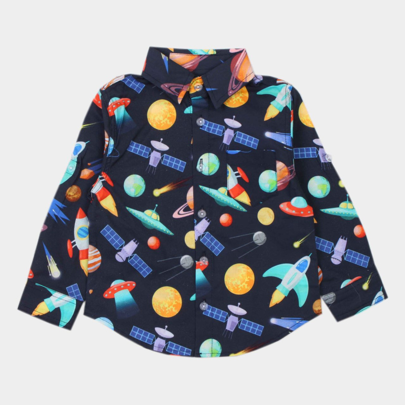 картинка ЧЗ Рубашка для мальчика 2-6 лет 100% хлопок BONITO KIDS/OP1658(ЧЗ)/уп.5шт/480шт. от BonitoKids