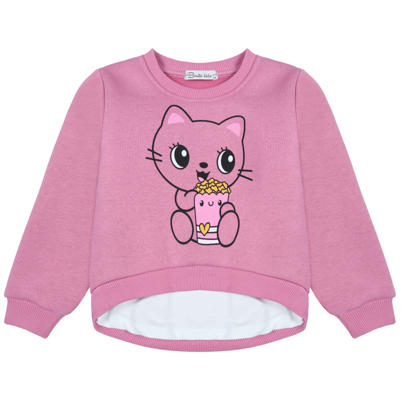 картинка КГ Свитшот для девочки 3-7 лет 85% хлопок 15% пэ BONITO KIDS/BK1369K/уп.5шт./меш.175шт. от BonitoKids