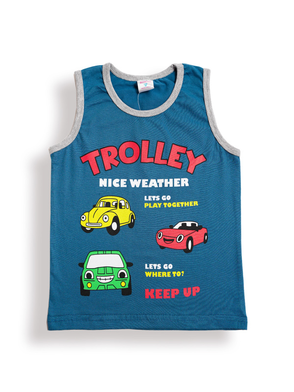 картинка БГ_ЧЗ Майка для мальчика 3-7 лет 100% хлопок BONITO KIDS/BK1202M(01-25)(ЧЗ)/уп.5шт./меш.900шт от BonitoKids