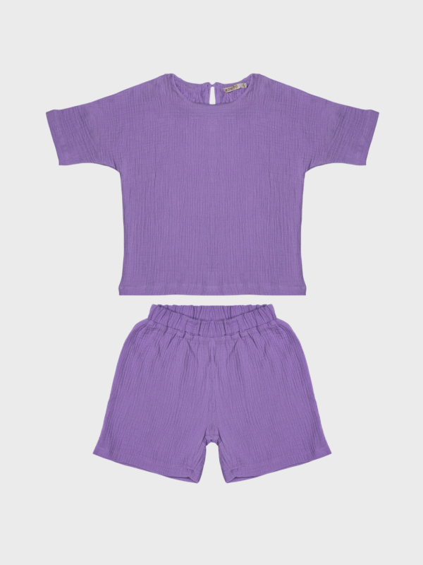 картинка ЧЗ Комплект для девочки (кофта и шорты) 6-9 лет 100% хлопок BONITO KIDS/OP1936(ЧЗ)/уп.4шт./меш. 200 шт. от BonitoKids