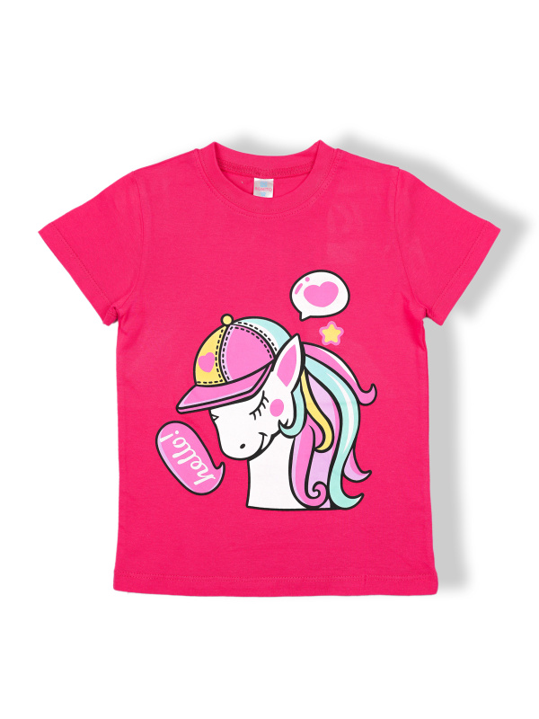 картинка КГ Футболка для девочки, 4-8 лет, 100% хлопок, BONITO KIDS/BK0002D(05-24)/уп.5шт./меш.700шт. от BonitoKids