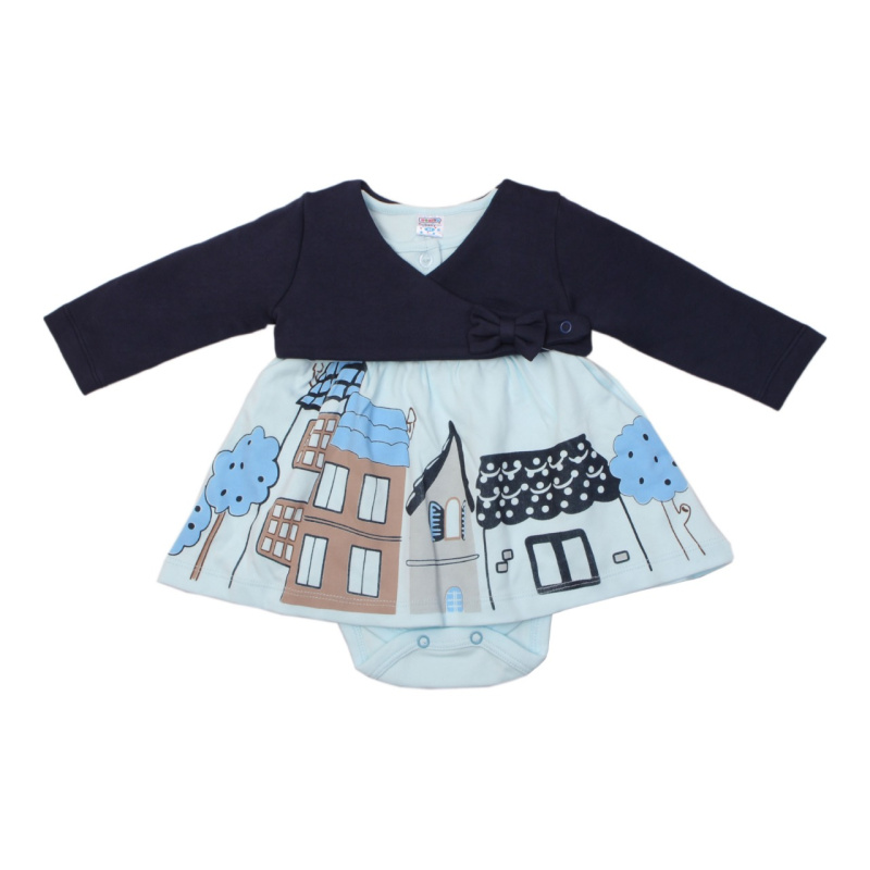 картинка ЧЗ Комплект для девочки (кофта, платье) 68-86 рост 100% х/б BONITO KIDS/OP1349(ЧЗ)/уп.4шт./меш.240шт. от BonitoKids