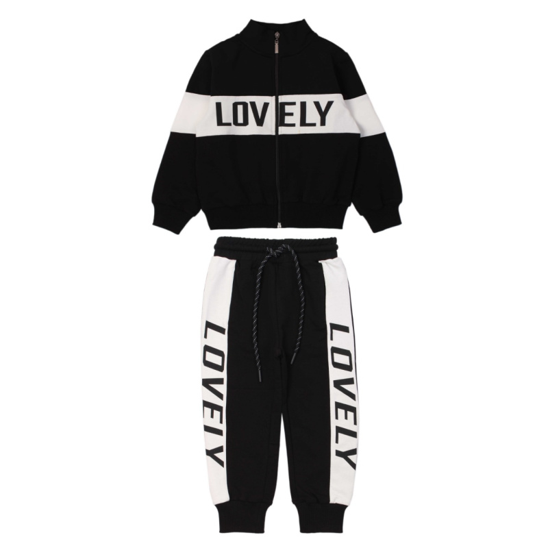 картинка ЧЗ Комплект для девочки(толстовка,трико), 3-7 лет, 65% хлопок, 27% полиэстер, 8% эластан, BONITO KIDS/OP1224(ЧЗ)/уп.5 шт./меш.120шт. от BonitoKids