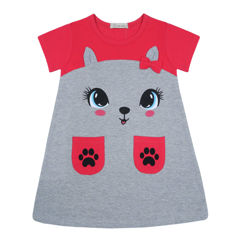 картинка БГ_ЧЗ Платье для девочки 3-7 лет 92% хлопок, 8% лайкра BONITO KIDS/BK1567P(05-24)(ЧЗ)/уп.5шт./меш.400шт. от BonitoKids