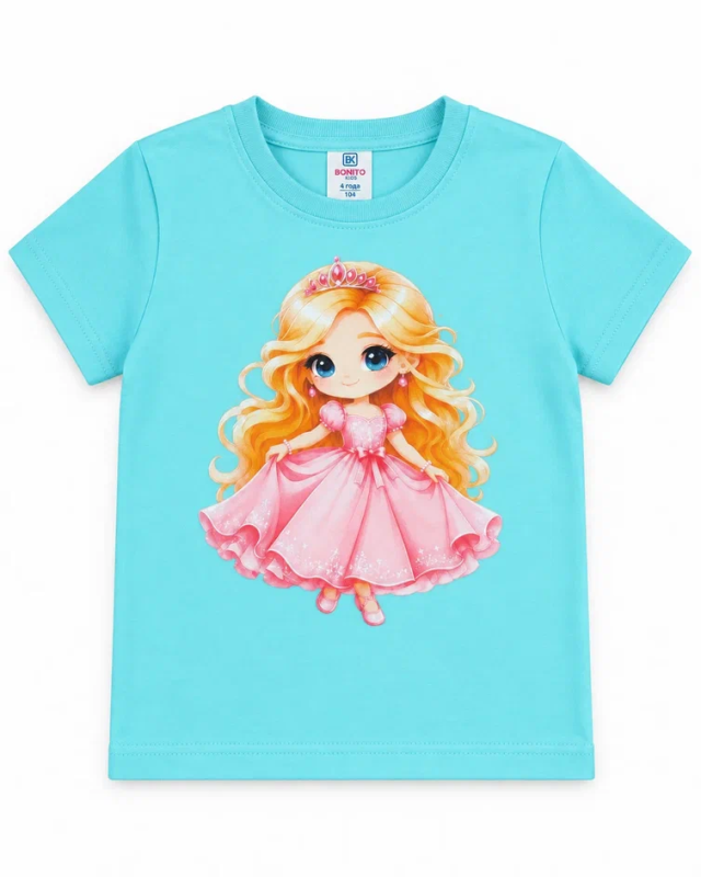картинка КГ Футболка для девочки, 1,5-4 лет, 100% хлопок, BONITO KIDS/BK0001D26/уп.4шт./меш.800шт. от BonitoKids