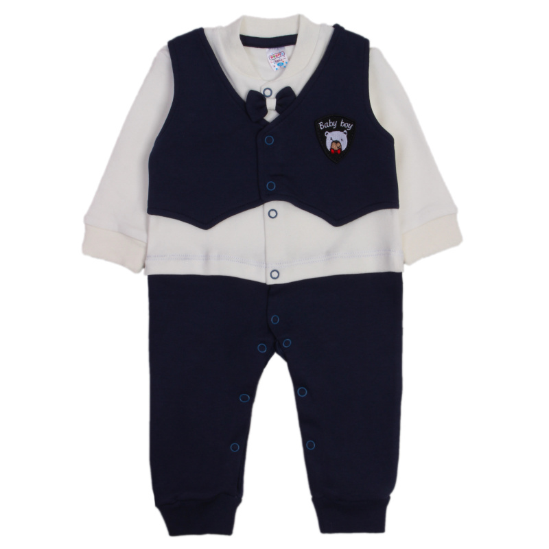 картинка ЧЗ Комбинезон для мальчика 62-80см, 100% хлопок, BONITO KIDS/OP1350(ЧЗ)/уп.4шт./меш.288шт. от BonitoKids
