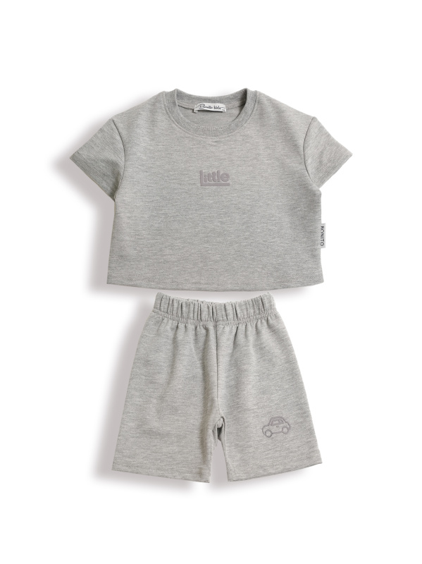 картинка БГ_ЧЗ Комплект для мальчиков (футболка и шорты) 74-92 см 95% хлопок, 5% лайкра BONITO KIDS/SS6149(92ЧЗ)/уп.4шт./меш.336 шт. от BonitoKids