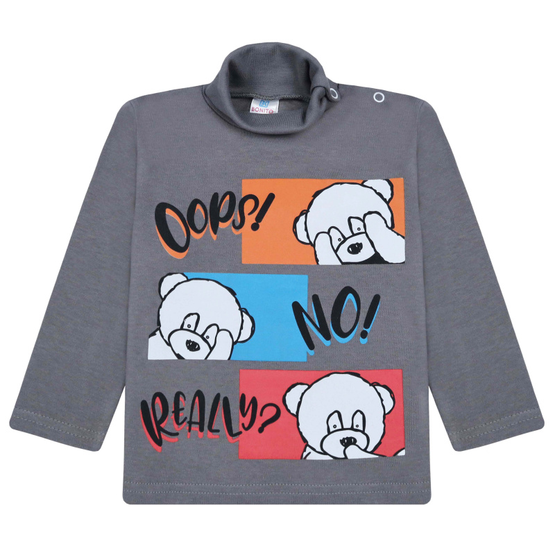 картинка БГ_ЧЗ Водолазка для мальчика 1-4 лет 100% хлопок BONITO KIDS/BK0007M(06-23)(ЧЗ)/уп.4шт./меш.500шт. от BonitoKids