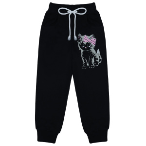 картинка БГ_ЧЗ Штаны для девочки 3-7 лет 100% хлопок BONITO KIDS/BK1617B(ЧЗ)/уп.5шт/меш.400шт. от BonitoKids