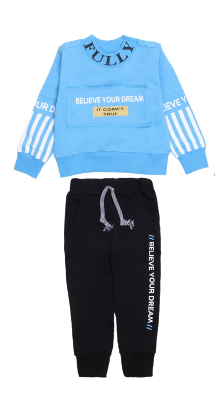 картинка ЧЗ Комплект  для мальчика (толстовка,трико), 3-7 лет, 65% хлопок, 27% полиэстер, 8% эластан, BONITO KIDS/OP1231(ЧЗ)/уп.5шт./меш.160шт. от BonitoKids