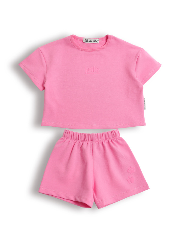 картинка БГ_ЧЗ Комплект для девочки (футболка и шорты) 74-92 см 95% хлопок, 5% лайкра BONITO KIDS/SS6148(ЧЗ)/уп.4 шт./меш.336 шт. от BonitoKids