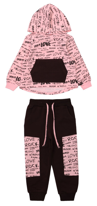 картинка ЧЗ Комплект для девочки (толстовка, трико) 3-7 лет, футер BONITO KIDS/OP1237(ЧЗ)/уп.5 шт./меш.120шт. от BonitoKids