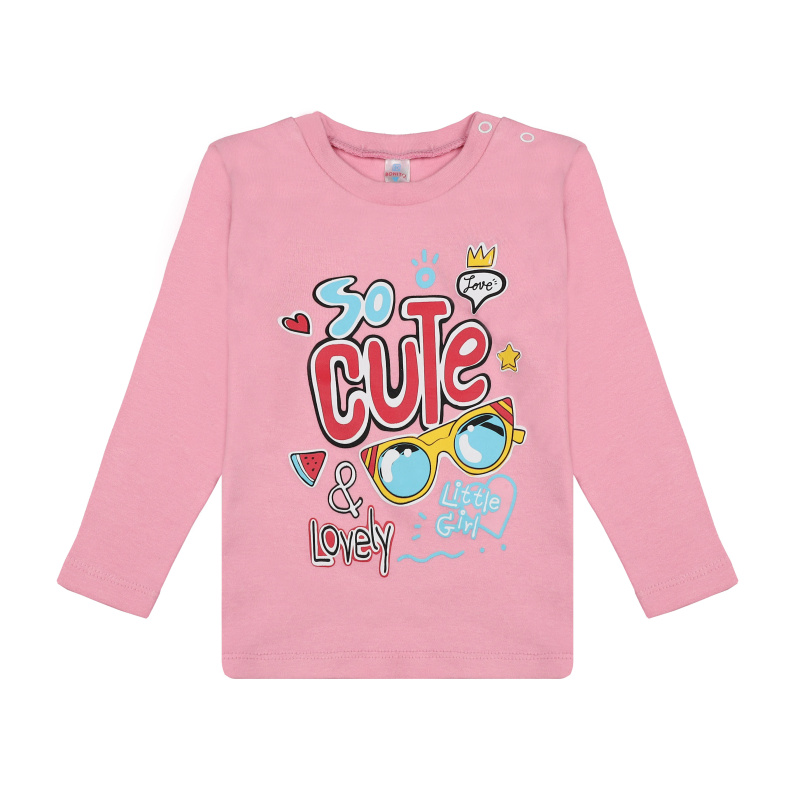 картинка БГ_ЧЗ Лонгслив для девочки 2-5 лет 100% хлопок BONITO KIDS/BK0008D(08-24)/уп.4шт./меш.500шт. от BonitoKids