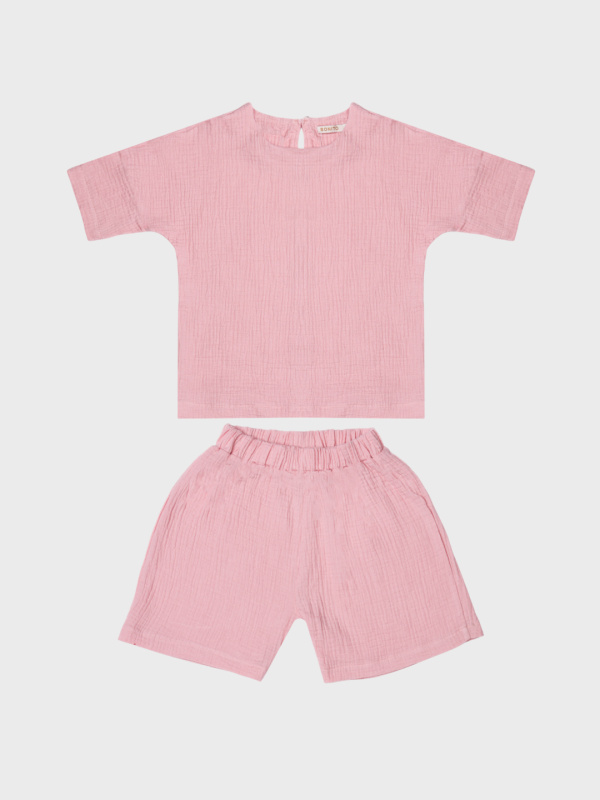 картинка ЧЗ Комплект для девочки (кофта и шорты) 6-9 лет 100% хлопок BONITO KIDS/OP1936(ЧЗ)/уп.4шт./меш. 200 шт. от BonitoKids