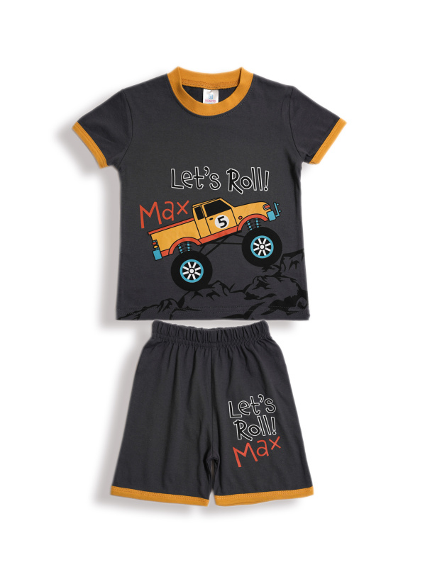 картинка БГ_ЧЗ Комплект для мальчика (футболка и шорты) 1,5-4 лет 100% хлопок BONITO KIDS/BK0004M(12-24)(ЧЗ)/уп.4шт./меш.500шт. от BonitoKids