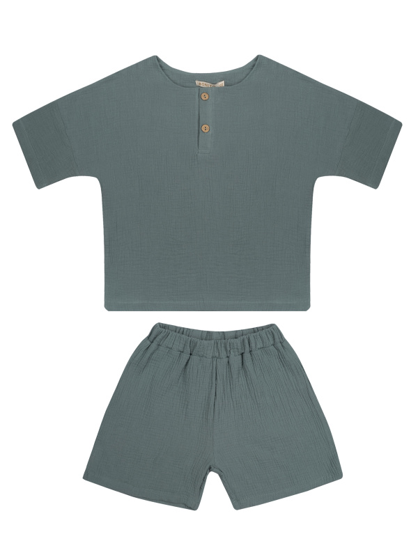 картинка ЧЗ Комплект для мальчика (футболка и шорты) 2-5 лет 100% хлопок BONITO KIDS/OP1937(2026)(ЧЗ)/уп.4шт./меш.244 шт. от BonitoKids