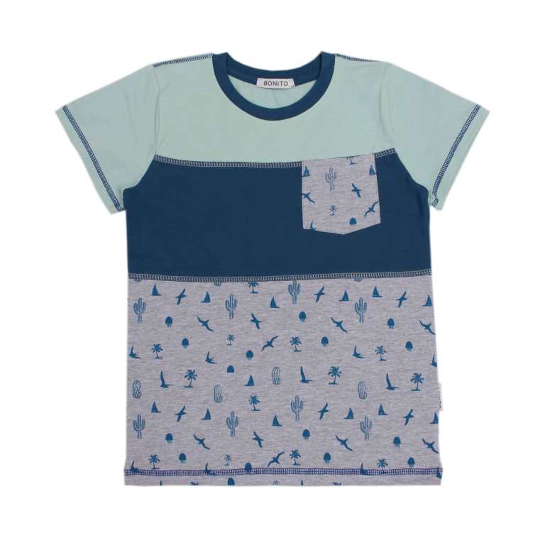 картинка БГ_ЧЗ Футболка для мальчика 8-12 лет 92% хлопок, 8% лайкра BONITO KIDS/SS6049/уп.5шт./меш.400шт. от BonitoKids