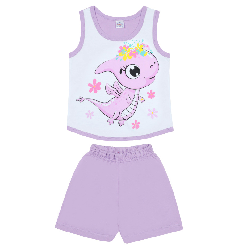 картинка КГ Комплект для девочки (майка и шорты) 1-4 лет 100% хлопок BONITO KIDS/BK1317DKP(02-24)/уп.4 шт./меш.600 шт. от BonitoKids