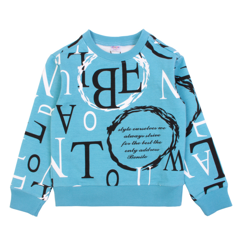 картинка БГ_ЧЗ Свитшот для мальчика 5-8 лет 65% хлопок, 27% пэ, 8% эластан BONITO KIDS/OP1745(ЧЗ)/уп.4шт./меш.288шт. от BonitoKids