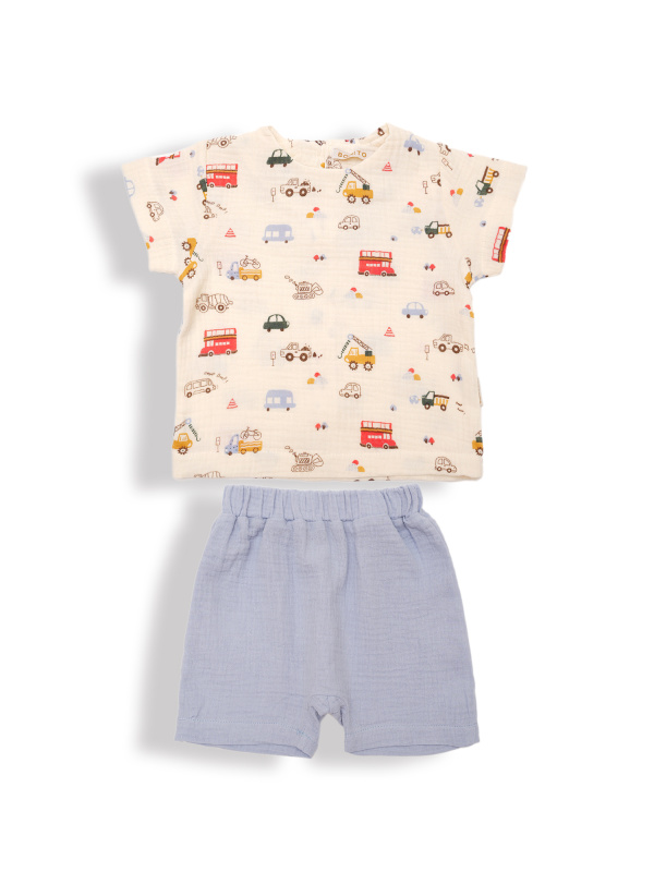 картинка ЧЗ Комплект для мальчика (футболка и шорты) 68-86 см 100% хлопок BONITO KIDS/OP1943M(ЧЗ)/уп.4шт./меш.256шт. от BonitoKids