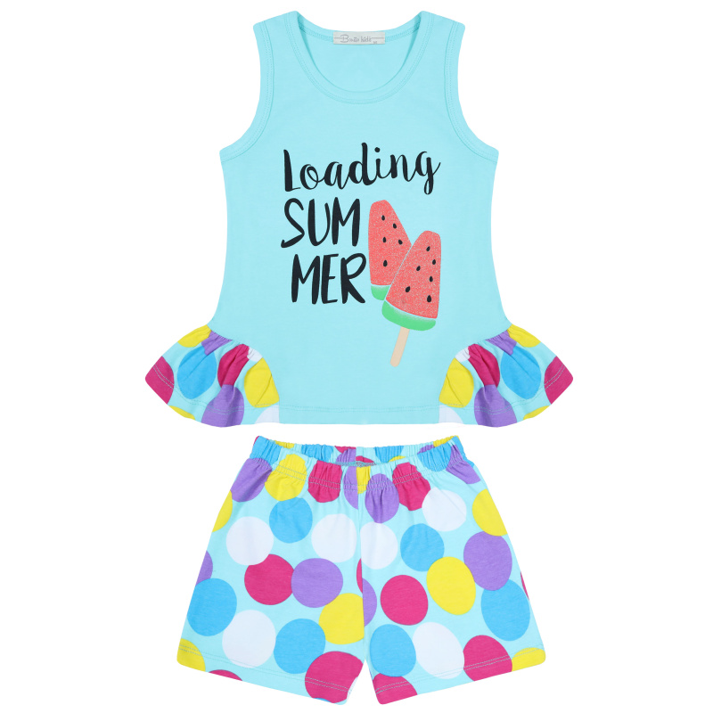 картинка БГ_ЧЗ Комплект для девочки (майка и шорты) 3-7 лет 100% хлопок BONITO KIDS/BK1577KP(ЧЗ)/уп.5шт./меш.350шт. от BonitoKids