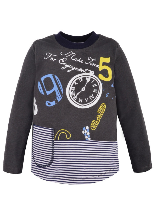 картинка Футболка с длинным рукавом для мальчика 2-5 лет 95% хлопок, 5% лайкра BONITO KIDS/OP366/уп.4шт./меш.480шт. от BonitoKids
