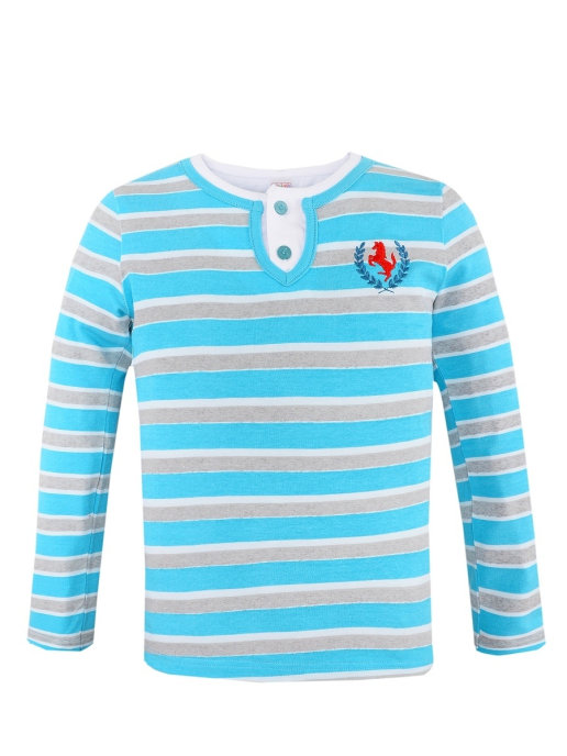 картинка ЧЗ Лонгслив для мальчика 6-10 лет. 95% х/б, 8% BONITO KIDS/BK108B(ЧЗ)/уп.5шт./меш.480шт. от BonitoKids