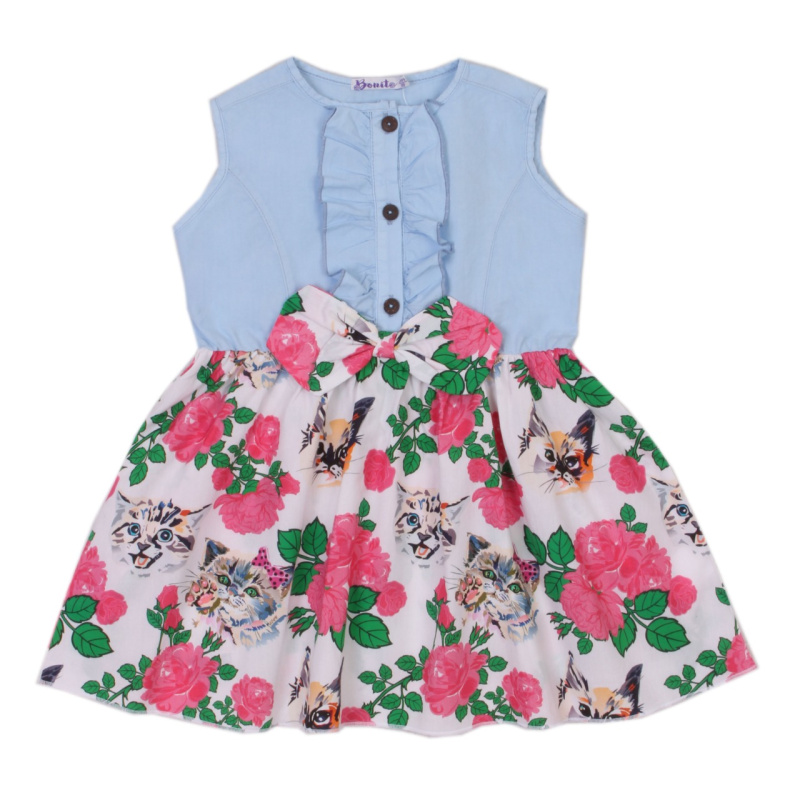 картинка БГ_ЧЗ Платье для девочки, 3-7 лет, 100% х/б, BONITO KIDS/OP1673(ЧЗ)/уп.5шт./меш.480шт. от BonitoKids