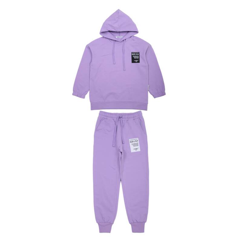 картинка БГ_ЧЗ Комплект для девочки (свитшот и штаны),  8-12 лет, 92% хлопок, 8% лайкра,  BONITO KIDS/SS6055(ЧЗ)/уп.5шт./меш.100шт. от BonitoKids