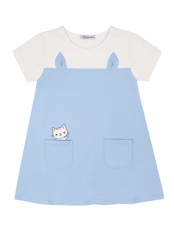 картинка БГ_ЧЗ Платье для девочки 3-7 лет, 92% хлопок  8% эластан, BONITO KIDS/BK1847P(2026)(ЧЗ)/уп.5шт./меш.400шт. от BonitoKids