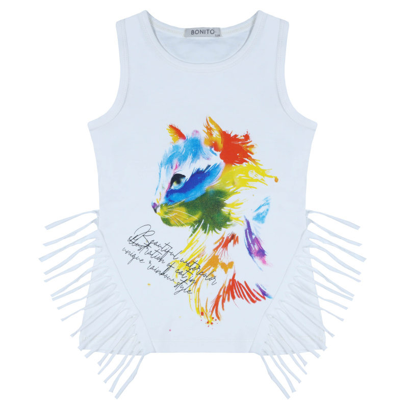 картинка БГ_ЧЗ Майка для девочек 8-12 лет 95% хлопок, 5% лайкра BONITO KIDS/BK1591M(ЧЗ)/уп.5шт./меш.600шт. от BonitoKids