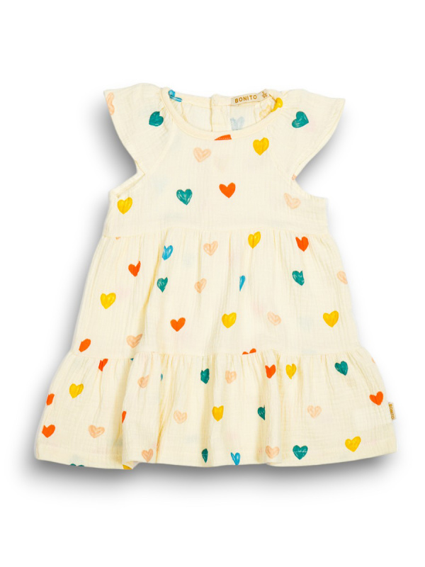 картинка ЧЗ Платье для девочки 3-7 лет 100% хлопок BONITO KIDS/OP1942(ЧЗ)/уп.5 шт./меш.400 шт. от BonitoKids