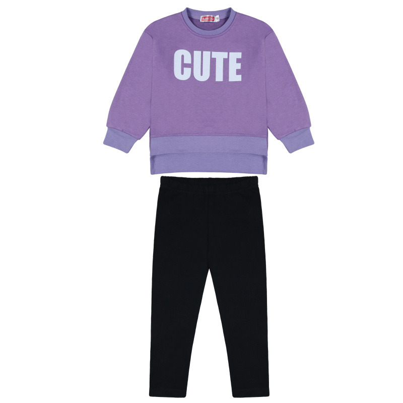 картинка БГ_ЧЗ Комплект для девочки (свитшот и штаны) 3-7 лет 100% хлопок BONITO KIDS/BK5401КР(01-23)(ЧЗ)/уп.5шт./меш.180шт. от BonitoKids