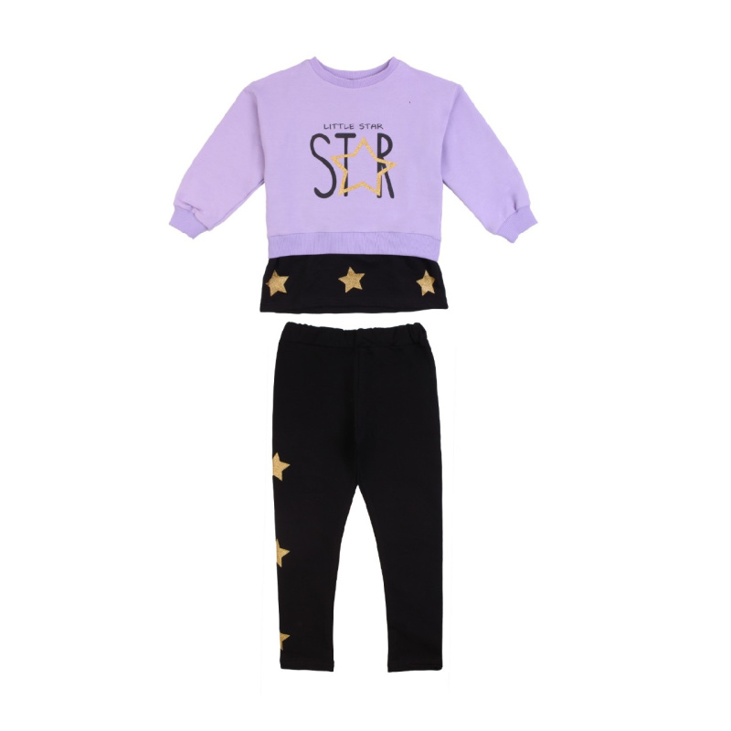 картинка ЧЗ Комплект для девочки (свитшот и лосины) 3-7 лет BONITO KIDS/OP1233(ЧЗ)/уп.5шт./меш.180шт. от BonitoKids