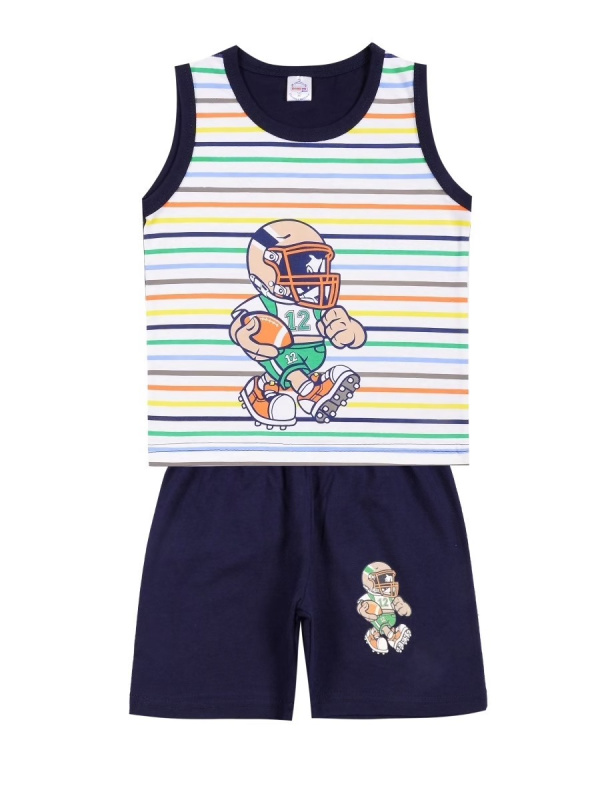 картинка ЧЗ Комплект для мальчика (майка и шорты) 1-4 лет 100% хлопок BONITO KIDS/BK1674MSH(ЧЗ)/уп.4шт./меш.504шт. от BonitoKids
