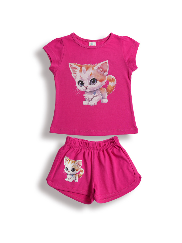 картинка БГ_ЧЗ Комплект для девочки (футболка и шорты), 1,5-4 лет, 100% хлопок, BONITO KIDS/BK0004D(10-24)(ЧЗ) уп.4шт./меш.500шт. от BonitoKids