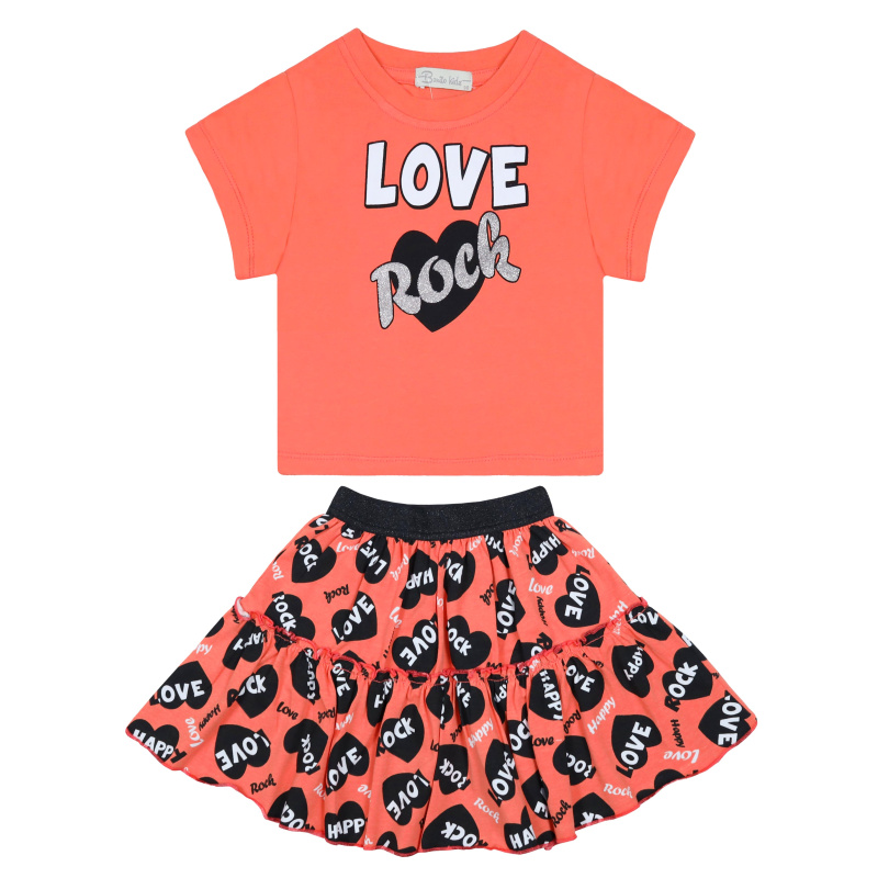 картинка КГ Комплект для девочки (футболка и юбка) 3-7 лет 92% хлопок, 8% лайкра BONITO KIDS/BK1598KP/уп.5шт./меш. 300шт. от BonitoKids